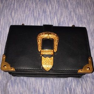 Black Statement Buckle Purse